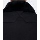 Veste denim noir cendre à col amovible en peau lainée