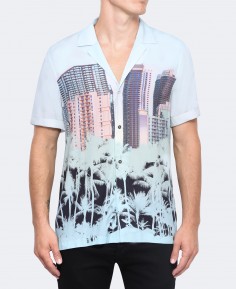 Shirt with building print