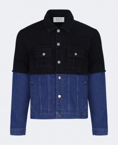 TWO MATERIAL DENIM JACKET