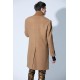 PLAIN WOOL COAT WITH RIBBED COLLAR