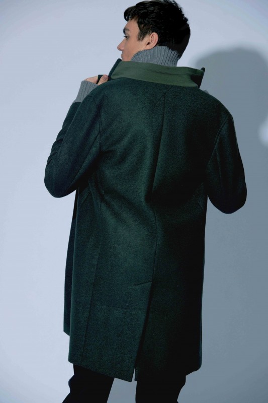 Manteau blazer uni vert - Manteau PLEASE