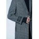 HOUNDSTOOTH COAT WITH RIBBED COLLAR