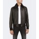 Blouson zippé en cuir