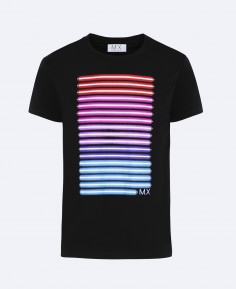T-shirt imprimé neon stipe