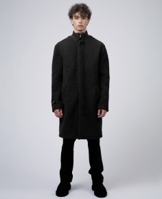 CURLY COAT WITH COLLAR RIB