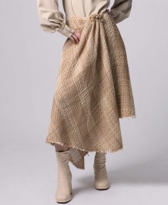 TWEED DRAPED SKIRT